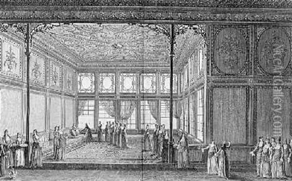 Interior of a drawing room in the Topkapi Palace of the Sultana Hadidge sister of Selim III 1819 Oil Painting - Anton Ignaz Melling