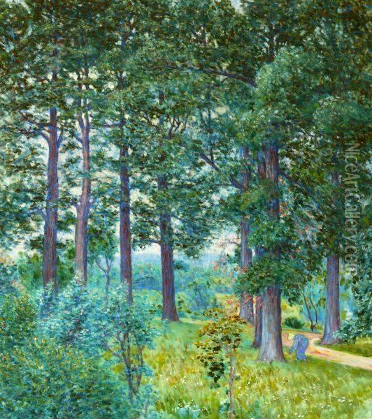 Landscape, Northern Virginia Oil Painting - George Vaughan Curtis