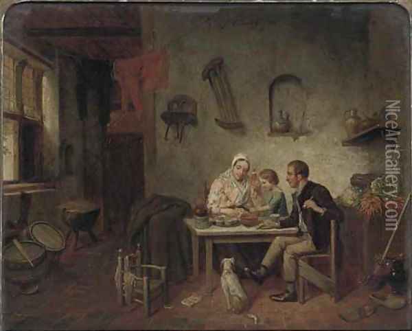 The family supper Oil Painting - Dutch School