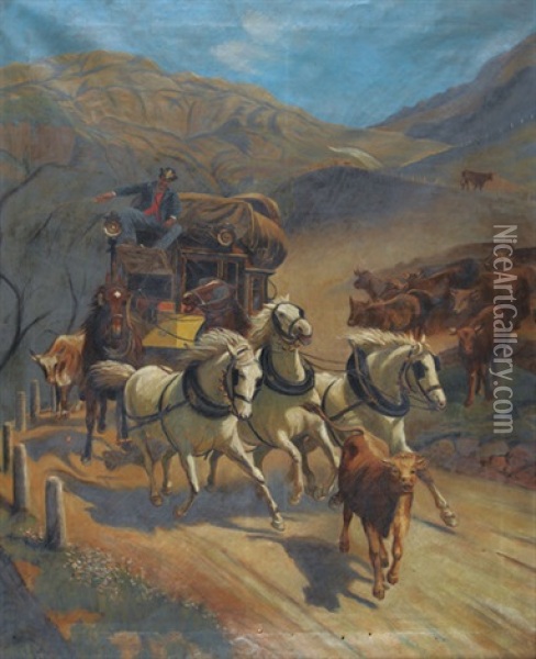 Die Gotthardpost Oil Painting - Johann Rudolf Koller