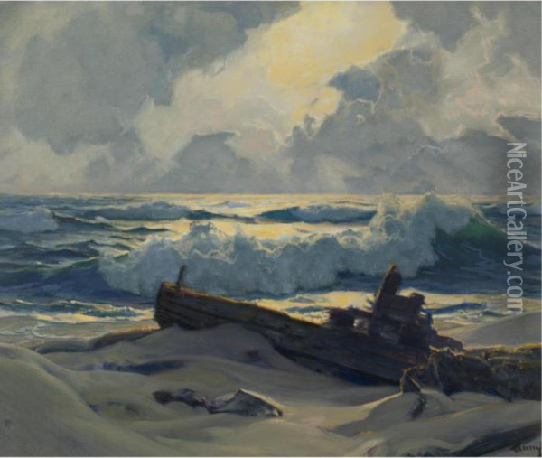 West Shore, Provincetown Oil Painting - Frederick Judd Waugh
