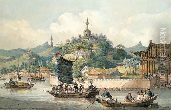 Emperor of China's Gardens, Imperial Palace, Peking, 1793 Oil Painting - William Alexander