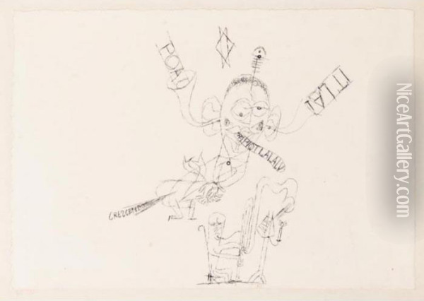 Der Fagottist (the Bassoonist) Oil Painting - Paul Klee