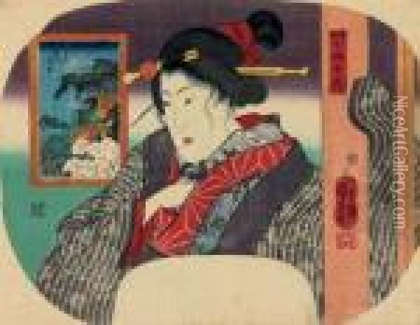 Fukagawa Hachiman Shanai Benten Oil Painting - Utagawa Kuniyoshi