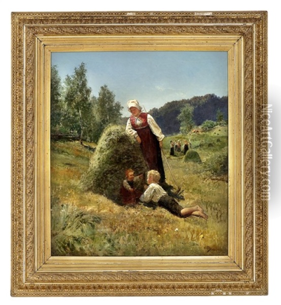 Hvile I Slatten Oil Painting - Wilhelm Otto Peters