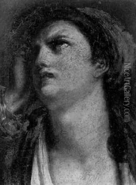 Etude De Tete De Femme Oil Painting - Jean Baptiste Greuze