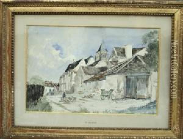 Rue De Village Oil Painting - Jacques-Edouard Dufeu