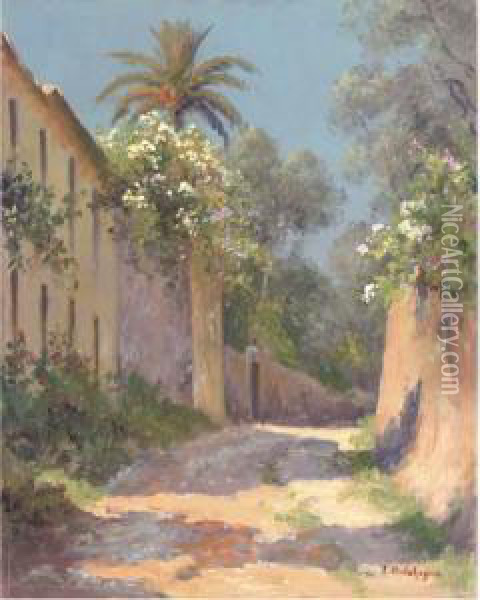 Three Views Of The Cote D'azur, France Oil Painting - Eugene Jules Delahogue