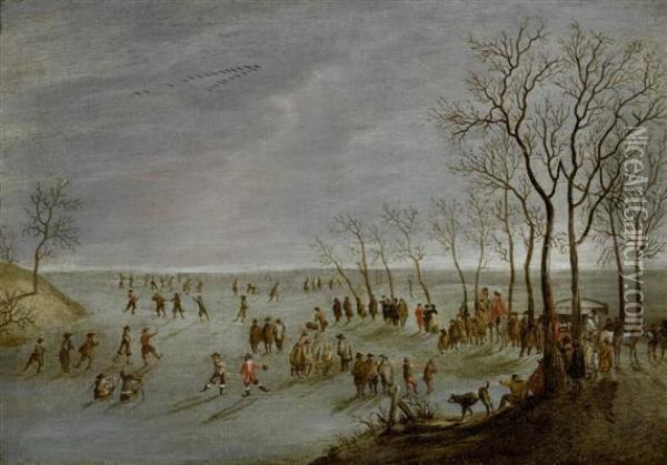 Winter Landscape Oil Painting - Robert van den Hoecke