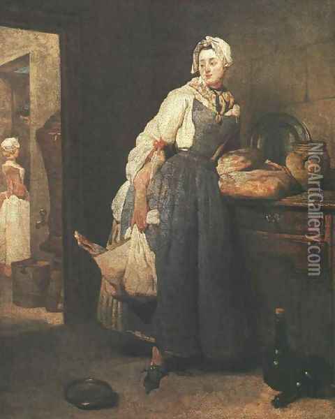 Return from the Market 1739 Oil Painting - Jean-Baptiste-Simeon Chardin