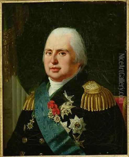 Louis XVIII 1755-1824 Oil Painting - Robert-Jacques-Francois-Faust Lefevre