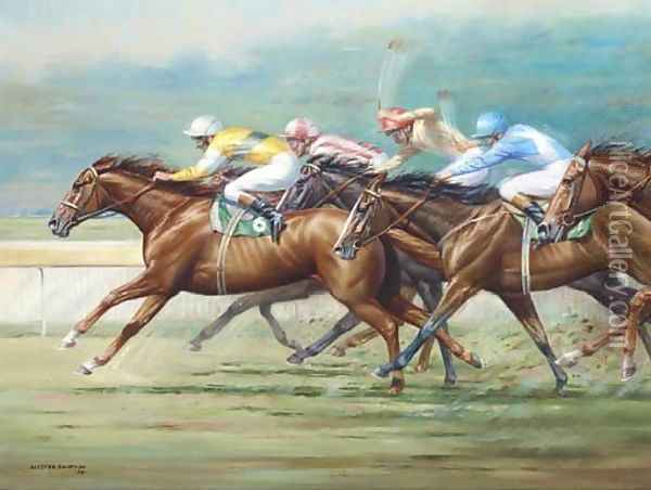 Racing at Ranwick Oil Painting - A. Simpson