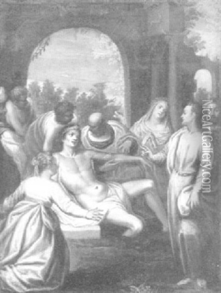 Die Auferweckung Des Lazarus Oil Painting - Hendrik van Balen the Elder