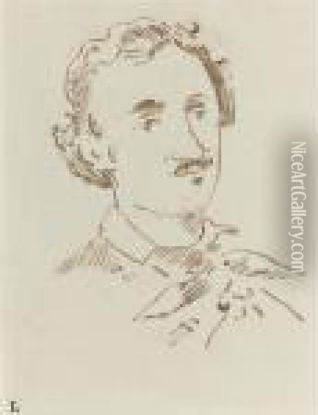 Portrait D'edgar Allan Poe Oil Painting - Edouard Manet