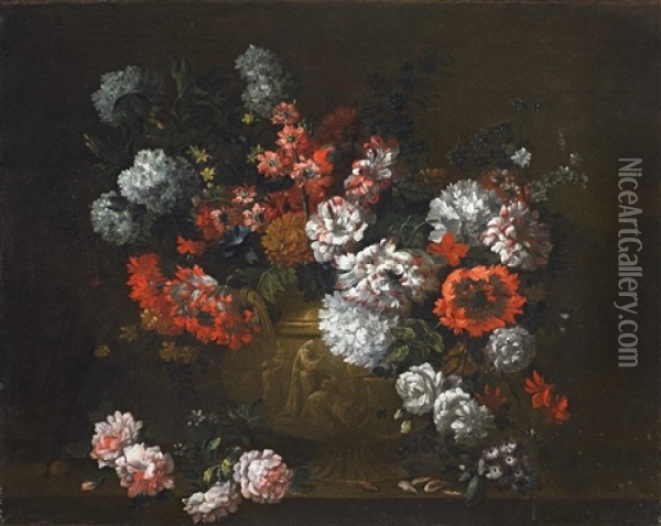 Large Vase With Blossom Oil Painting - Nicolas Baudesson