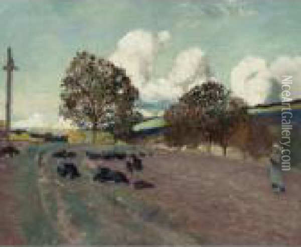 Paysage Breton Oil Painting - Robert Delaunay