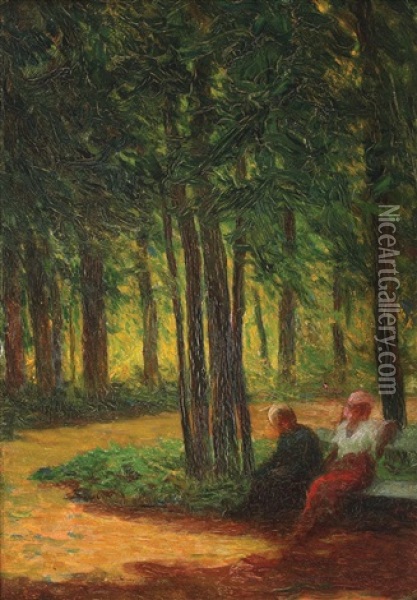 Dupa-amiaza In Parc Oil Painting - Nicolae Grimani