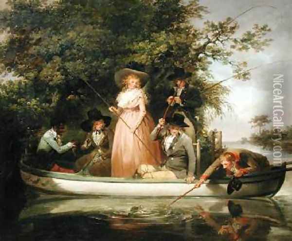 A Party Angling Oil Painting - George Morland