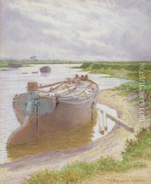 Leigh Creek Essex Oil Painting - William Biscombe Gardner