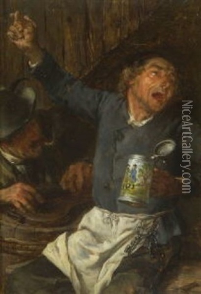 Singender Wirt Oil Painting - Wilhelm Von Diez