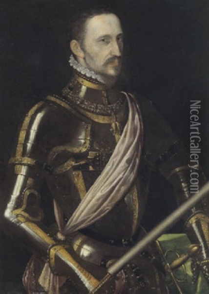 Bildnis Von Fernando Alvarez De Toledo, Herzog Von Alba Oil Painting - Antonis Mor Van Dashorst
