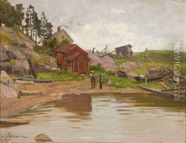 Kystmiljo Oil Painting - Jorgen Sorensen