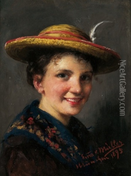 Ein Dirndl Oil Painting - Emma (Edle von Seehof) Mueller