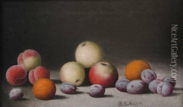 Still Life Of Peaches, Apples Oranges And Plums Oil Painting - Barton Stone Hays