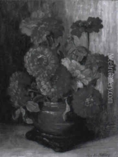 Bouquet Of Zinnias Oil Painting - Alice Brown Chittenden