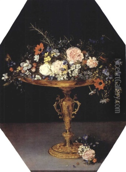 Coupe De Fleurs Oil Painting - Jan Brueghel the Elder