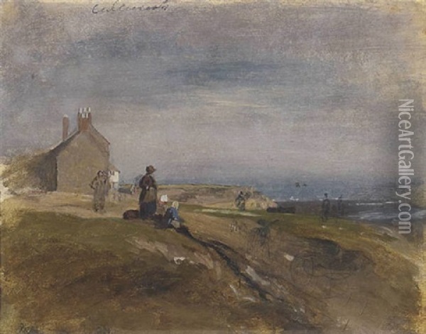 At Cullercoats, Northumberland Oil Painting - John Linnell