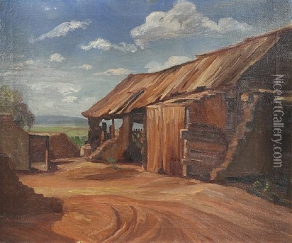 Barn In Utah Oil Painting - Franz Arthur Bischoff