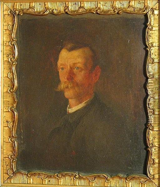 A Portrait Of George Logan (maurice Logan's Father) Oil Painting - Richard Langtry Partington