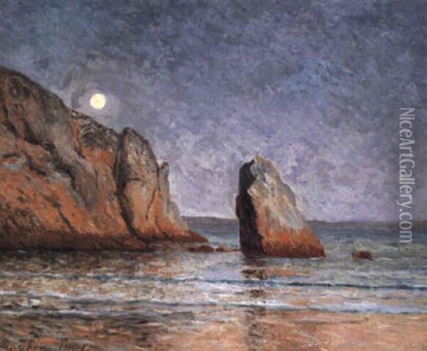 Lever De Lune, Baie De Douarnenez Oil Painting - Maxime Maufra