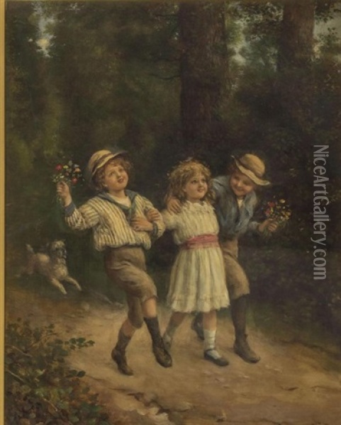 Childhood - Happy Days Oil Painting - Joseph Clark