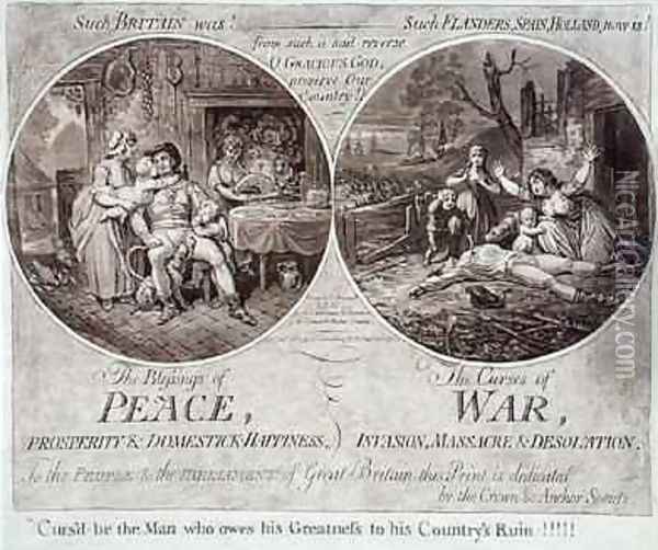 The Blessings of Peace and The Curses of War Oil Painting - James Gillray