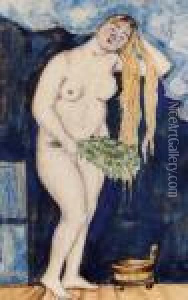 Study For 'russian Venus' Oil Painting - Boris Kustodiev