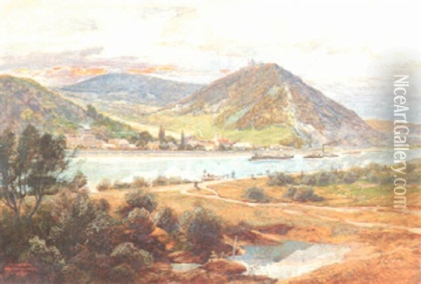 Kahlenberg Und Leopoldsberg Bei Wien Oil Painting - Friedrich Frank