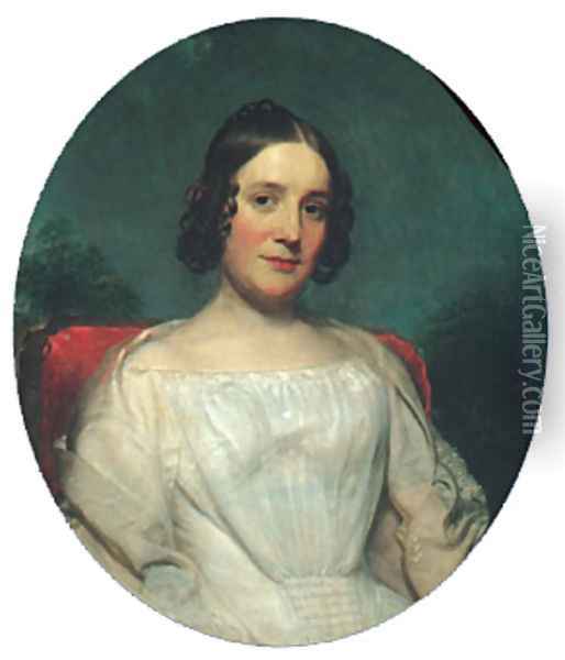 Mrs. Adrian Baucker Holmes Oil Painting - Charles Wesley Jarvis