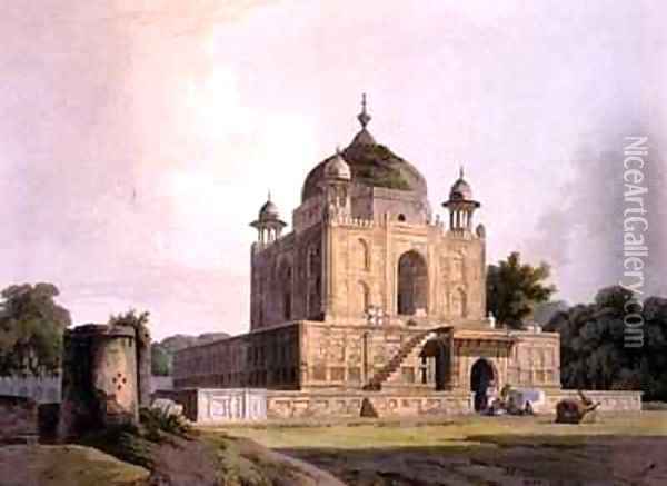 Mausoleum of Sultan Purveiz near Allahabad Oil Painting - Thomas Daniell