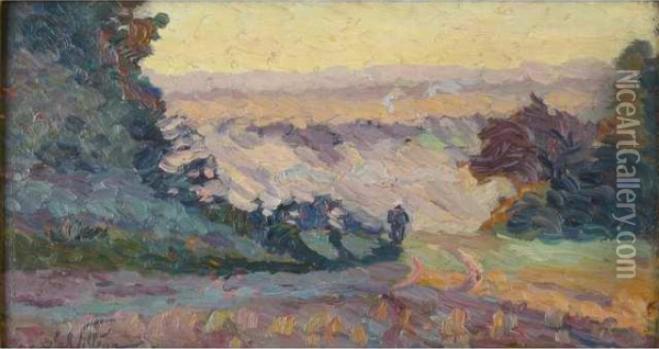 Brouillard Sur La Gatine Oil Painting - Emmanuel Victor Auguste Marie De La Villeon