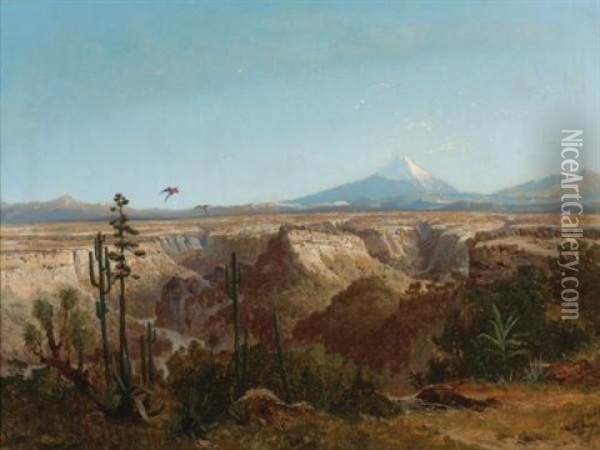 View Of The Atacama Desert In Chile With The Licancabur Volcano In The Background Oil Painting - Josef Selleny