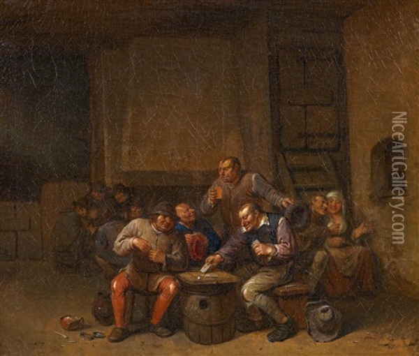 Kartenspieler Oil Painting - Egbert van Heemskerck the Elder