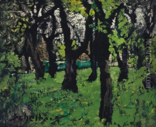 Park (city Park) Oil Painting - Hugo Scheiber