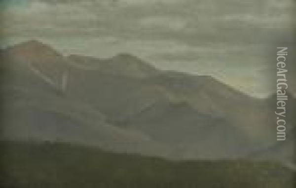 New Hampshire Mountains Oil Painting - Albert Bierstadt