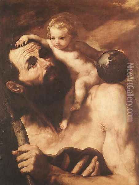 St Christopher 1637 Oil Painting - Jusepe de Ribera