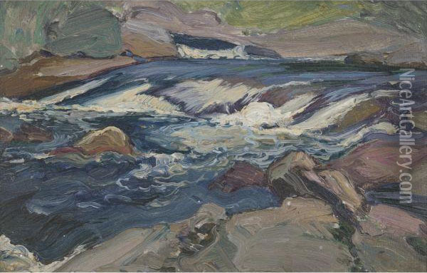 Thomson's Rapids, Magnetawan River Oil Painting - James Edward Hervey MacDonald