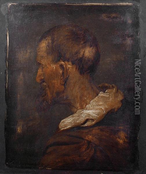 Study Of A Head In Profile Oil Painting - Sir Anthony Van Dyck