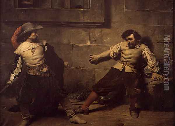 Un lance en el siglo XVII (An incident in the 17th century) Oil Painting - Francisco Domingo Marques