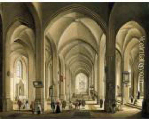 The Interior Of A Cathedral Oil Painting - Johann Ludwig Ernst Morgenstern